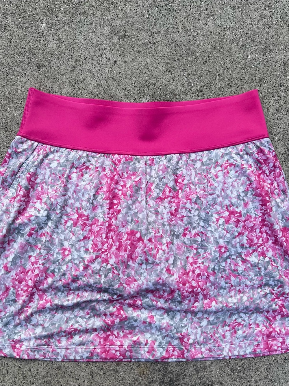 Puma Pink Floral Skater Skirt with Solid Waistband